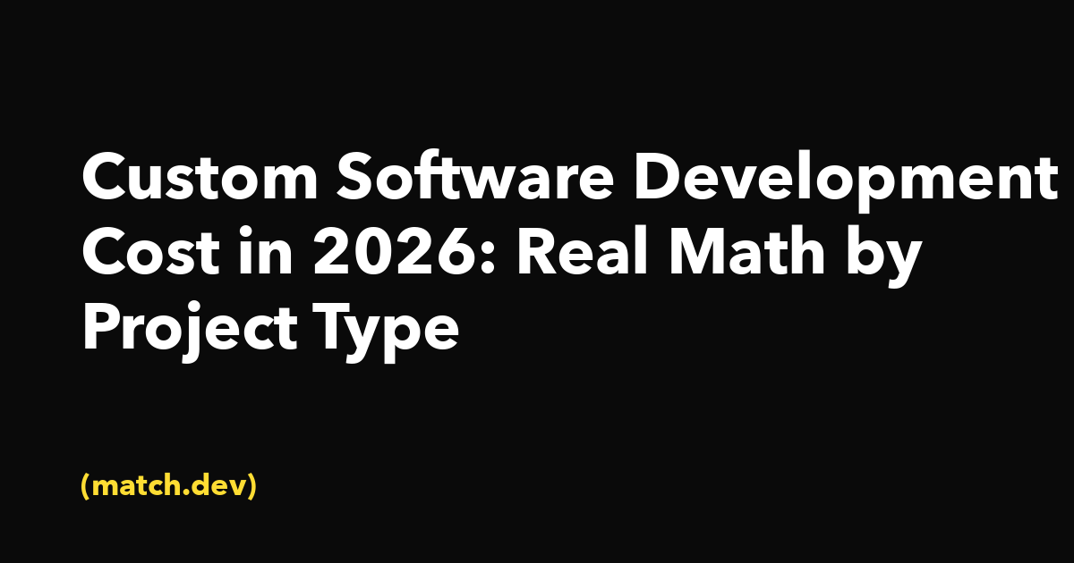 Custom Software Development Cost in 2026: Real Math by Project Type