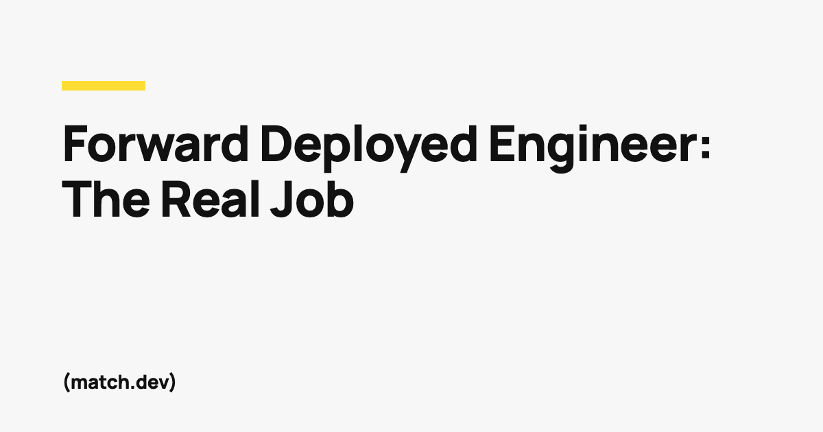 Forward Deployed Engineer: What the Job Actually Is, and What It Costs You